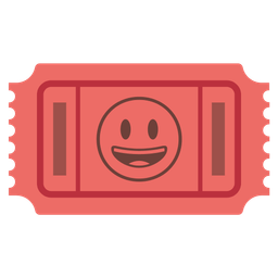 grinning face with big eyes and admission tickets