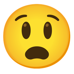 grinning face with big eyes and anguished face