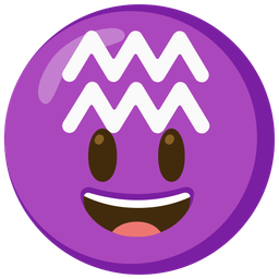 grinning face with big eyes and Aquarius