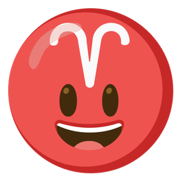 grinning face with big eyes and Aries