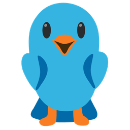 grinning face with big eyes and bird