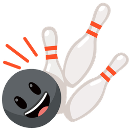 grinning face with big eyes and bowling