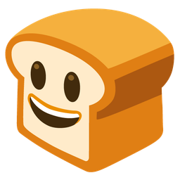 grinning face with big eyes and bread