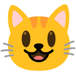 grinning face with big eyes and cat face