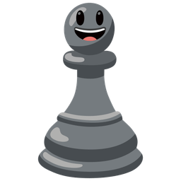 grinning face with big eyes and chess pawn