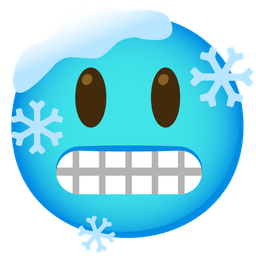 grinning face with big eyes and cold face