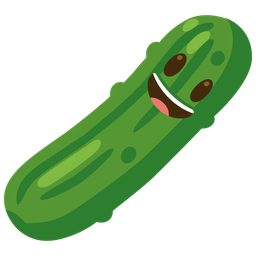 grinning face with big eyes and cucumber