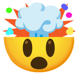 grinning face with big eyes and exploding head