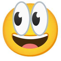 grinning face with big eyes and eyes