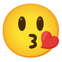 Grinning face with big eyes and Face blowing a kiss