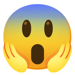 grinning face with big eyes and face screaming in fear