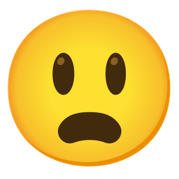 grinning face with big eyes and frowning face with open mouth