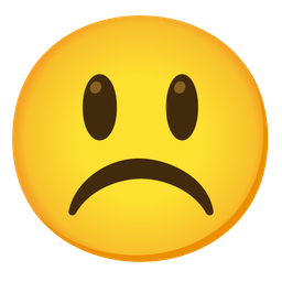 grinning face with big eyes and frowning face