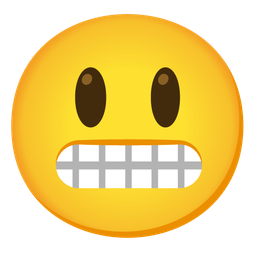 grinning face with big eyes and grimacing face