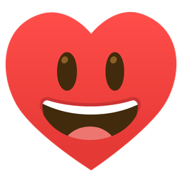 grinning face with big eyes and heart suit