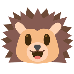 grinning face with big eyes and hedgehog