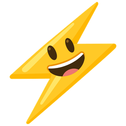 grinning face with big eyes and high voltage