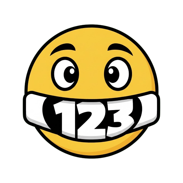 Grinning face with big eyes and Input numbers