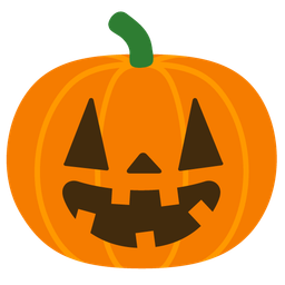 grinning face with big eyes and jack-o-lantern