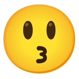 Grinning face with big eyes and Kissing face