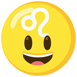 grinning face with big eyes and Leo