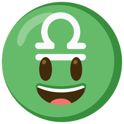 grinning face with big eyes and Libra