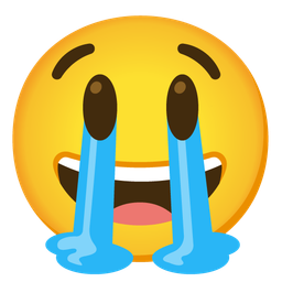 grinning face with big eyes and loudly crying face