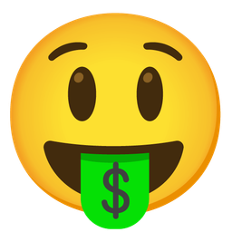 Grinning face with big eyes and Money-mouth face