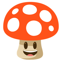 grinning face with big eyes and mushroom