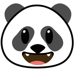 grinning face with big eyes and panda