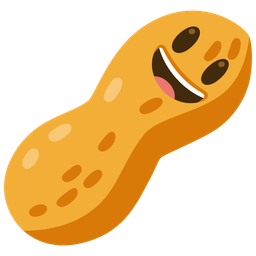 grinning face with big eyes and peanuts