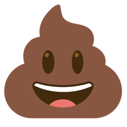 grinning face with big eyes and pile of poo