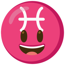 grinning face with big eyes and Pisces