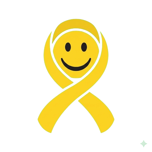 Grinning face with big eyes and Reminder ribbon