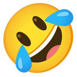 Grinning face with big eyes and Rolling on the floor laughing