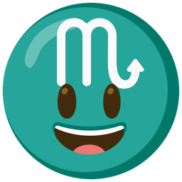 grinning face with big eyes and Scorpio