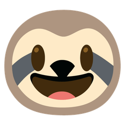 grinning face with big eyes and sloth