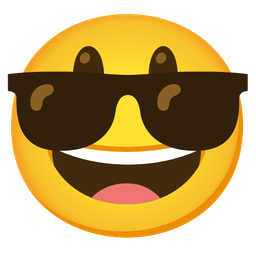 grinning face with big eyes and smiling face with sunglasses