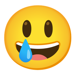 Grinning face with big eyes and Smiling face with tear