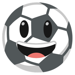 grinning face with big eyes and soccer ball