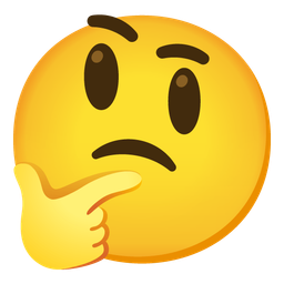 Grinning face with big eyes and Thinking face