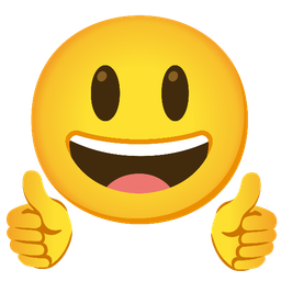 grinning face with big eyes and thumbs up