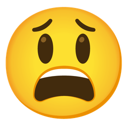 grinning face with big eyes and tired face