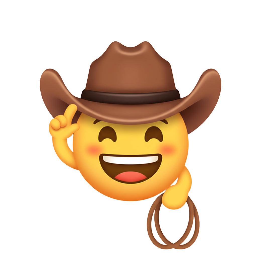 grinning face with big eyes and woman’s hat