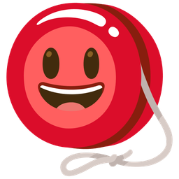 grinning face with big eyes and yo-yo