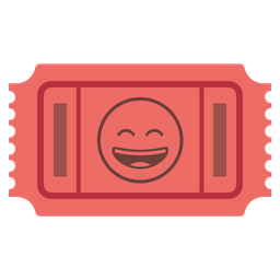 grinning face with smiling eyes and admission tickets