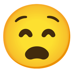 grinning face with smiling eyes and anguished face