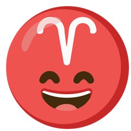grinning face with smiling eyes and Aries