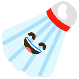 grinning face with smiling eyes and badminton