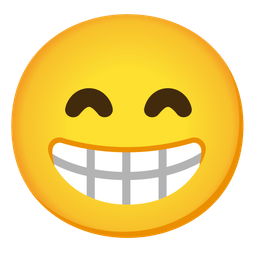 Grinning face with smiling eyes and Beaming face with smiling eyes